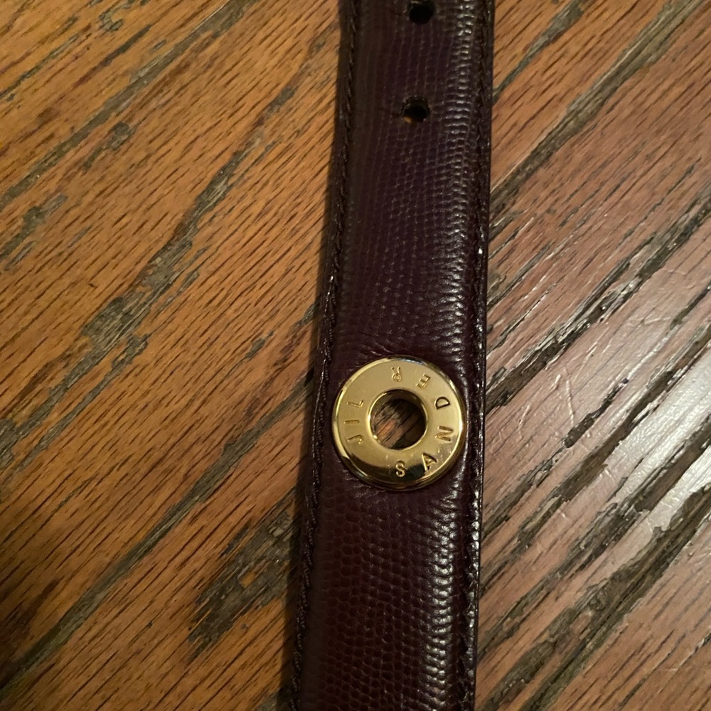 Vintage Jil Sander Brown Leather Belt Gold Hardware Minimalist women xs-small - Picture 7 of 9
